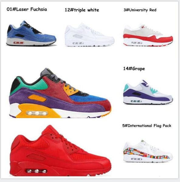 

оптовая мужская мода кроссовки обувь классические 90 мужчин и женщин кроссовки спорт тренер подушка 90 поверхностные дышащий спортивная обув