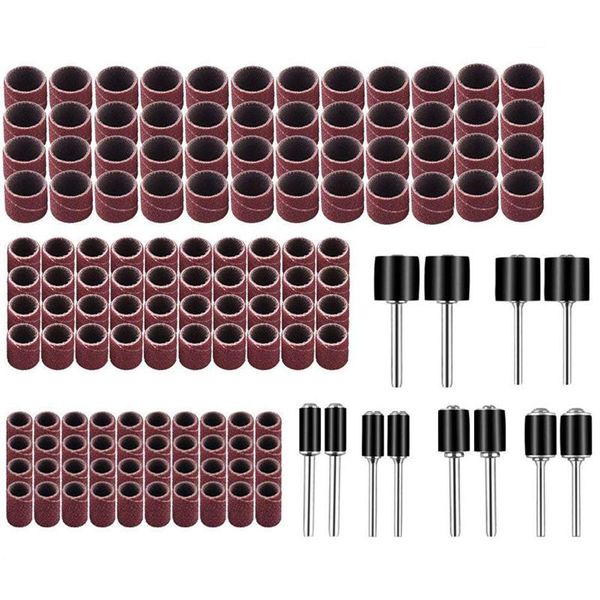 

338pcs sanding drum kit with box fits dremel includes rubber drum mandrels - 1/2, 3/8 & 1/4inch#21-mst