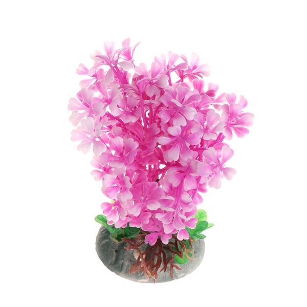 

aquatic plants pink sea flower artificial fish tank aquarium foreground decorate