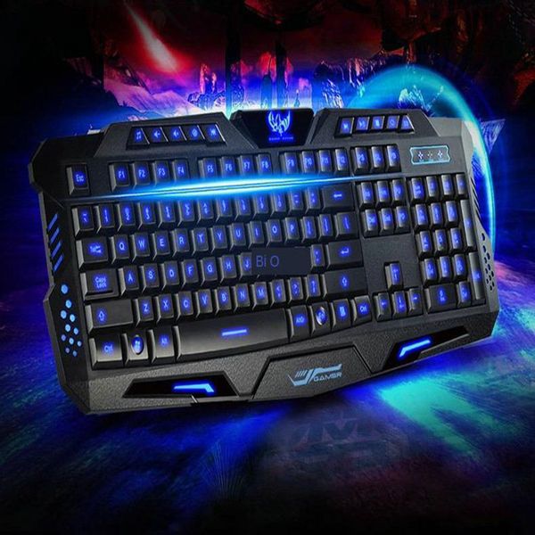 

m200 gaming breathing led 3 color crack keyboard for deskpc computer