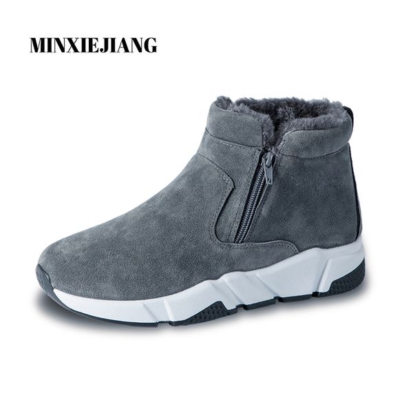 

new winter men's snow boots zipper warm men's ankle boots waterproof non-slip work shoes plush winter, Black