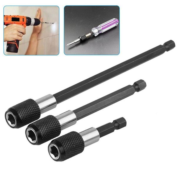 

3pcs screwdriver extension quick release 1/4in hex shank holder drill bit