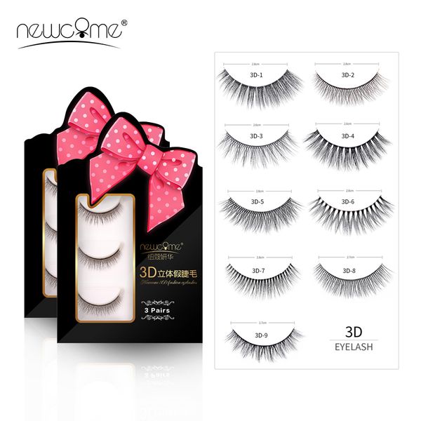 

newcome 3 pairs all size 100% handmade siberian fur natural messy thick 3d false false lashes makeup charming eyelashes