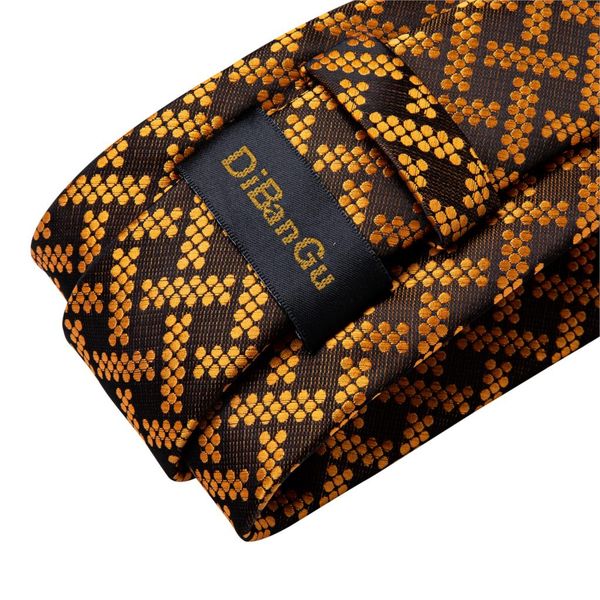 

dibangu mens silk wedding tie brown gold новизна способа конструктора галстук для мужчин галстук кольцо hanky ​​cufflink set бизнес party, Black;blue