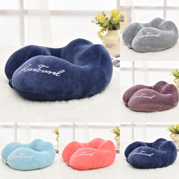 

u-shaped memory foam rebound travel pillow neck support head rest airplane sleep