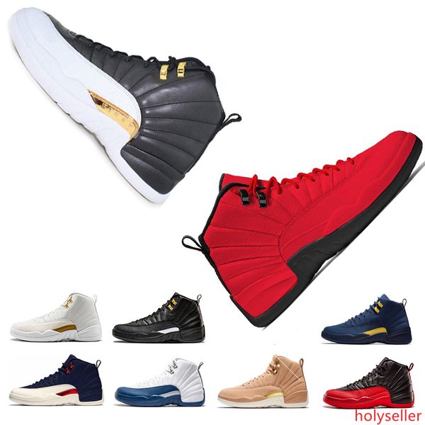 

wholesale 12s black white gym red man basketball shoes for men french blue flu game cny sneakers gym red taxi men sports sneaker