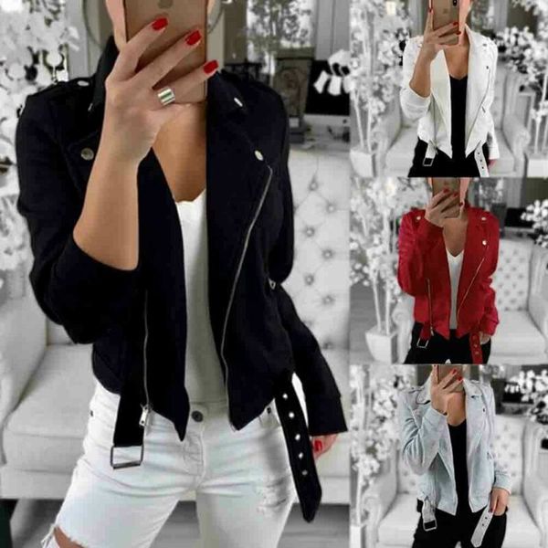 

women's thin jacket coats zip up biker casual flight coat outwear slim jacket 2019 autumn winter female clothing, Black;brown