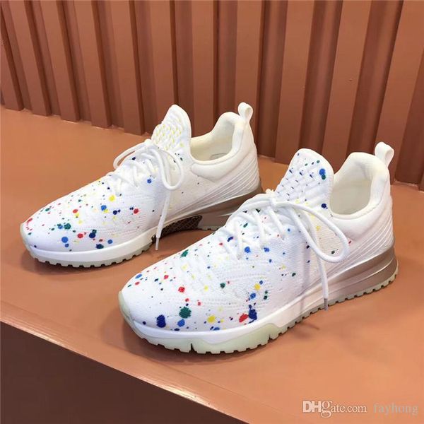 

2019 designer vnr trainers men knitted gradient elastic lightweight shiny breathable casual shoes size 38-46, Black