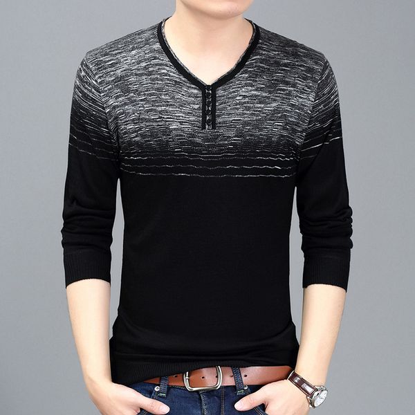 

men sweaters pullover smart casual fashion winter autumn homme slim keep warm male sweaters bottoming shirt v-neck, White;black