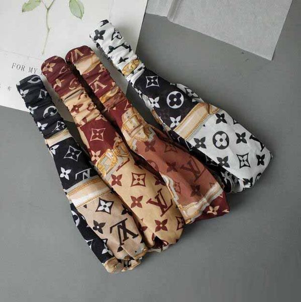 

Imitation ilk headband with ela tic ladie printing head belt fa hion de igner headwrap 4 color whoel ale