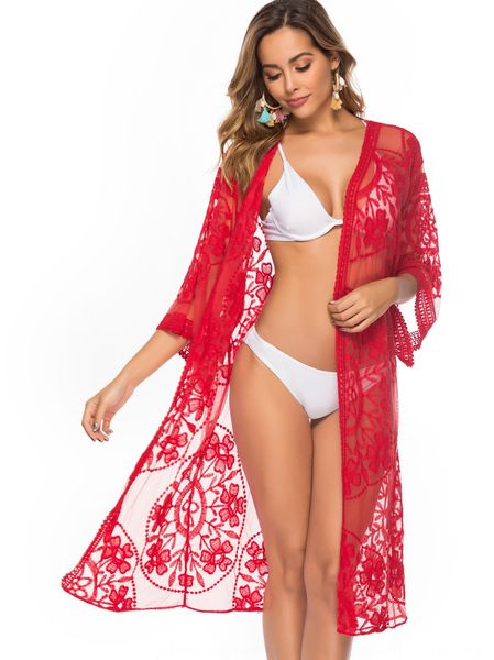 

2019 water-soluble big sunflower cardigan beach blouse 2019 water-soluble big sunflower cardigan lace lace beach blouse, White;black