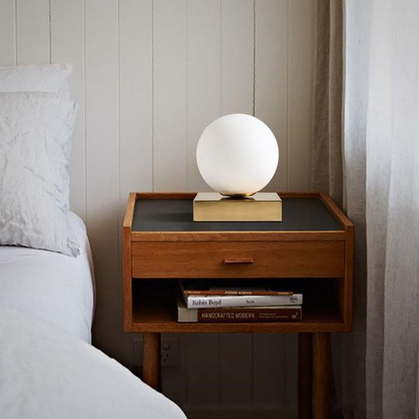 

modern table lamps us/eu plug 5w led bedlamp bedroom living room desk lights bedside lamp glass shade night reading home lamparas