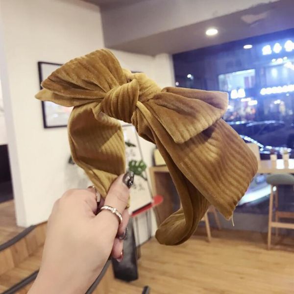 

fashion big bowknot hairband for women 2018 new hair band winter pleuche hair accessories geometric headwear