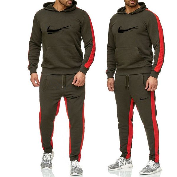 

Men romper track uit men 2018 autumn fa hion ca ual track uit long leeve hoodie weat hirt pant ca ual men 2 piece et, Gray