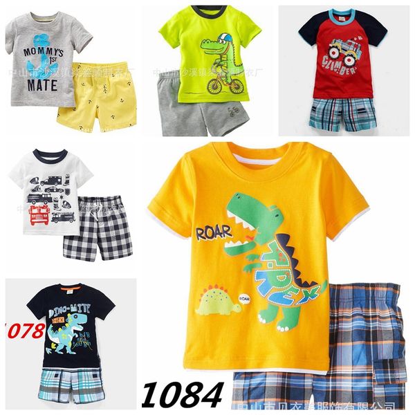 

новые summer boy одежда набор детей футболки плед pant костюм дети outfit 100% хлопок топы трусики 2 -7 год одежда ps024, White