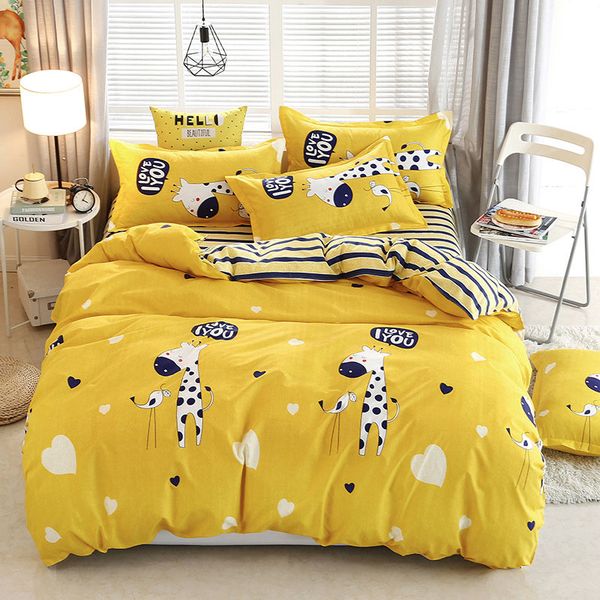 

deer stripe 4pcs girl boy kid bed cover set duvet cover child bed sheets and pillowcases comforter bedding set 2tj-61006