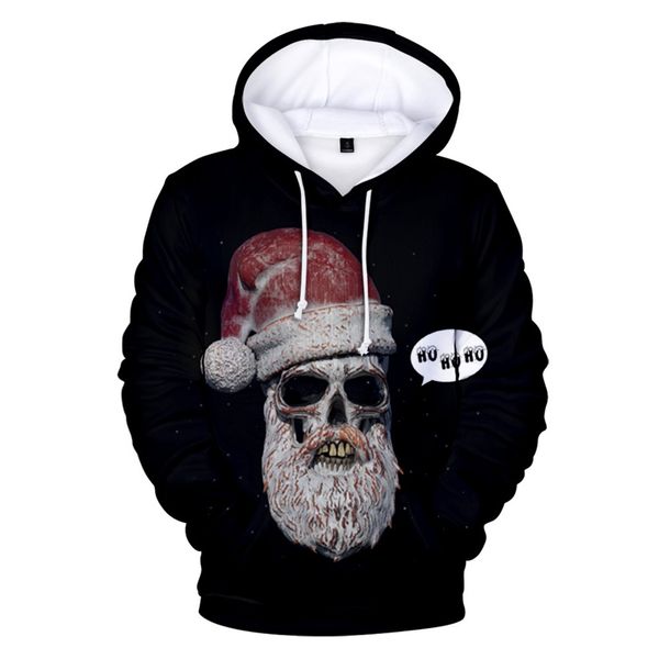 

men long sleeve autumn winter christmas casual sweatshirt hoodies tracksuit christmas pullover sport sweatshirt hoodie men, Black
