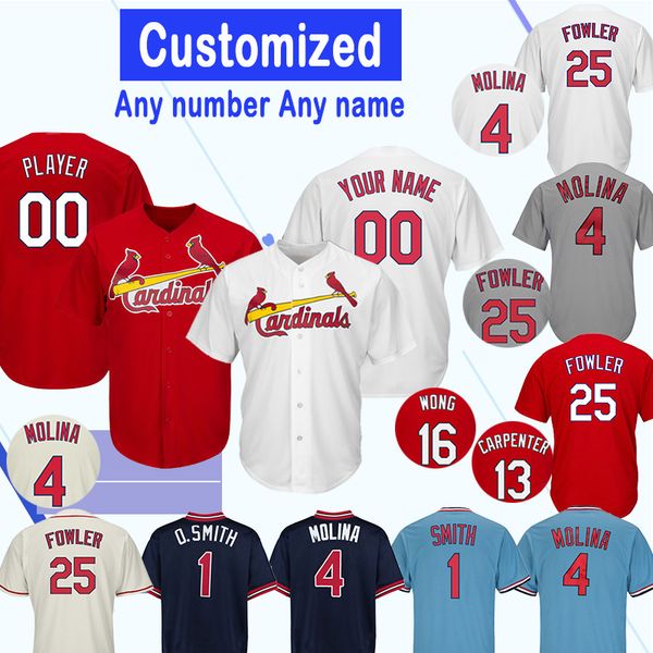 

Customized St. Louis Jersey Cardinals 4 Yadier Molina 25 Dexter Fowler 48 Harrison Bader 60 John Brebbia 13 Matt Carpenter