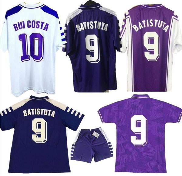 

1998/1999 ретро издание флоренс футбол джерси 98 99 00 флоренция # 9 batistuta # 10 rui costa 1999 2000 ретро футбольная рубашка футболка, Black;yellow