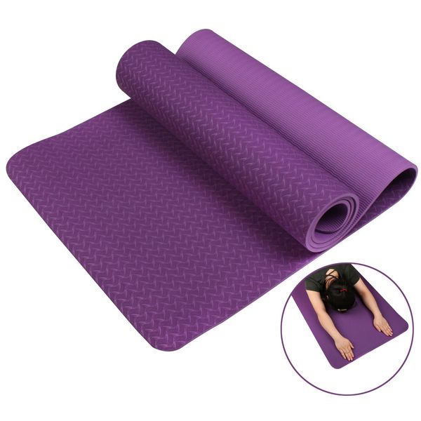 

ship from ru no-slip yoga mat 6mm tpe sport yoga mat fitness pilates gymnastics widening thickening pad als88 ship from ru