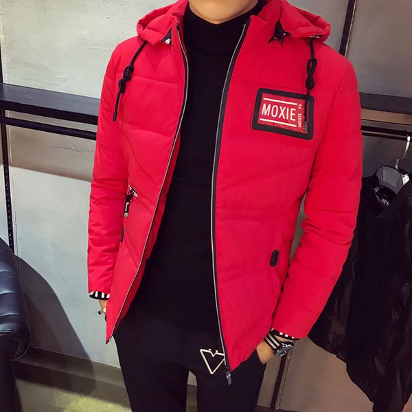 

2019 brand winter men jacket cotton thick warm parkas casual male overcoat fashion windbreaker outwear hoodies parka clothes, Black