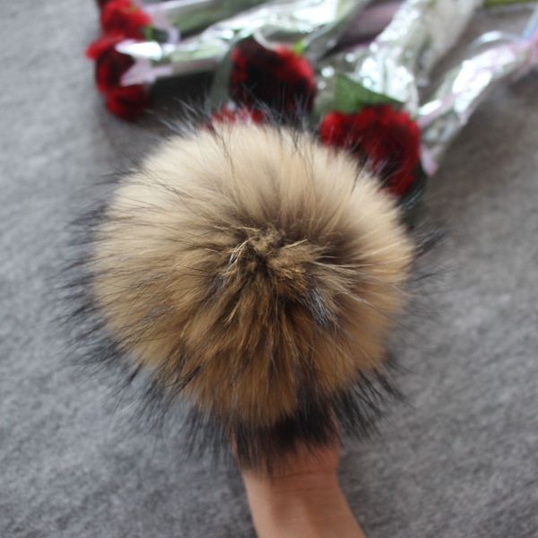 

5шт / серия diy 13-14cm енот и мех pom ром меховые шарики для вязаной шапки шапки и шарф шапочки реальных помпонов