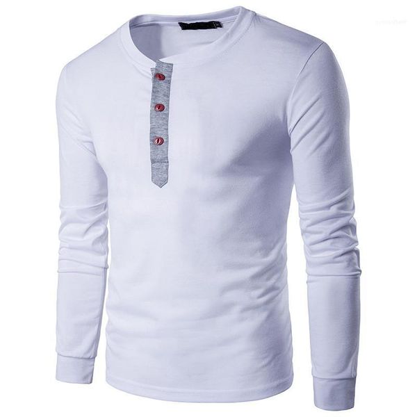 

вершины конструктора mens tshirts весна длинным рукавом o шеи mens tees casual свободный сплошной цвет мужской, White;black