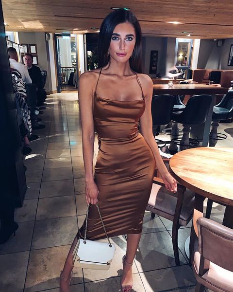 

неон сатин узелок женщины длинные midi платье bodycon backless elegant party sexy клуб одежда 2020 летний ужин outfit, Black;gray