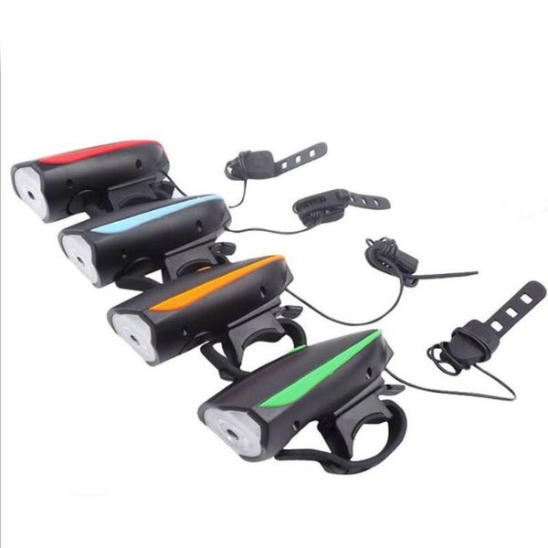 

bicycle head lamp with bell usb charging mountain bike headlights new