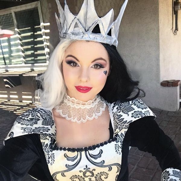 Long Body Wave Hair Half Black Half White Color Cosplay Party