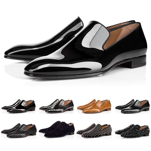 

38 47 fa hion 2019 chri tian luxury louboutin brand red bottom tudded pike men ca ual dre hoe men leather party port neaker, White;red