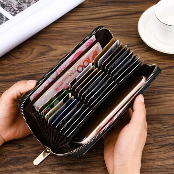 

2019 women wallet standard wallets wallets soft cowhide men billfold zero purse small wallets card bag wholesale long genuine leather d8278, Red;black