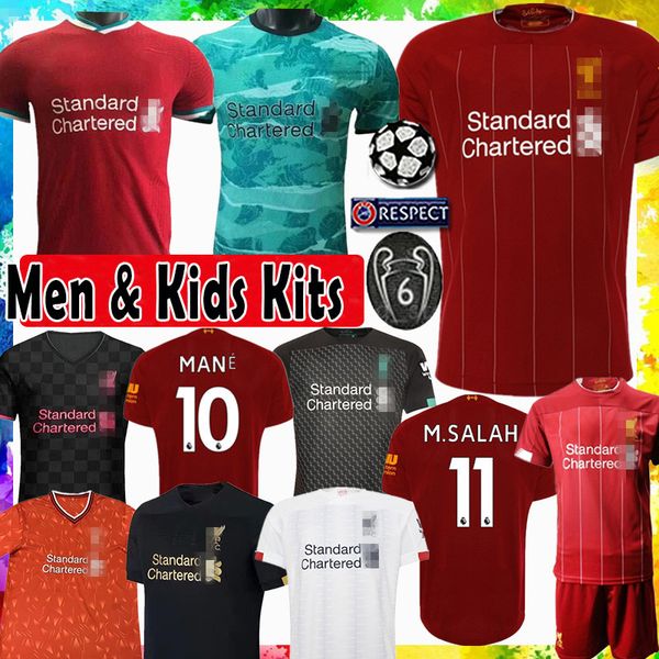 

lvp a.becker 1 m.salah 11 soccer jersey virgil firmino mane milner keita henderson shaqiri origi men kids kit maillots de football shirt, Black;yellow