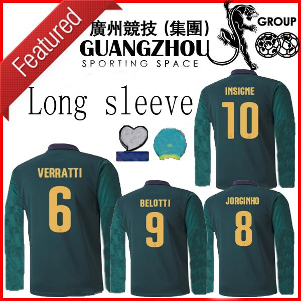 

италия с длинным рукавом футбол джерси 20 21 дом вдали третий зеленый 10 insigne 17 неподвижен 10 totti 21 пирло 9 белотти 2020 2021 футбол, Black;yellow