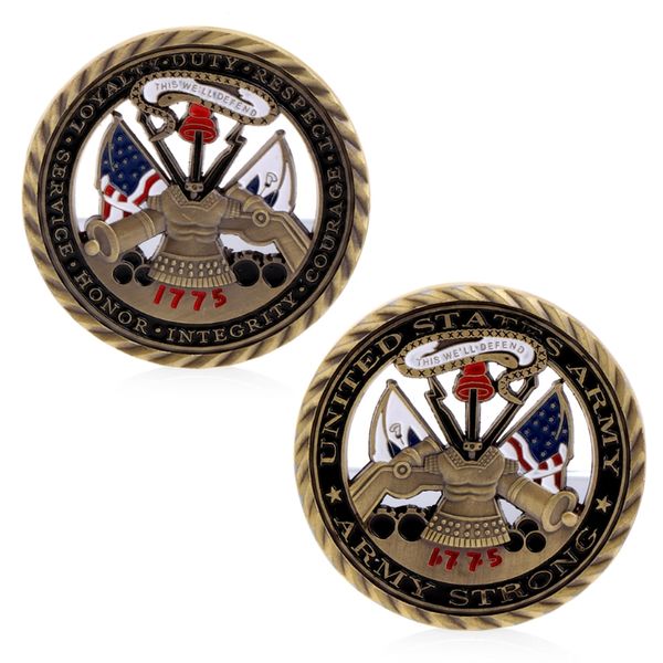 

us army core values gold plated commemorative challenge coin collection art gift