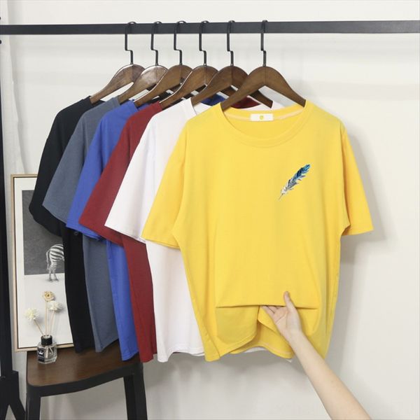 

women's student base shirt couple wear casual 2020 short-sleeved simple t-shirt women's wear, White