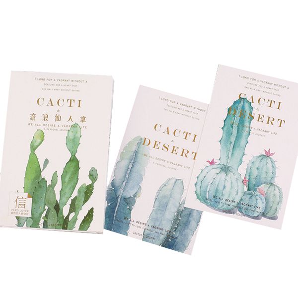 

30pcs/pack creative cactus illustration card multi-use greeting card postcards birthday business gift school office supply