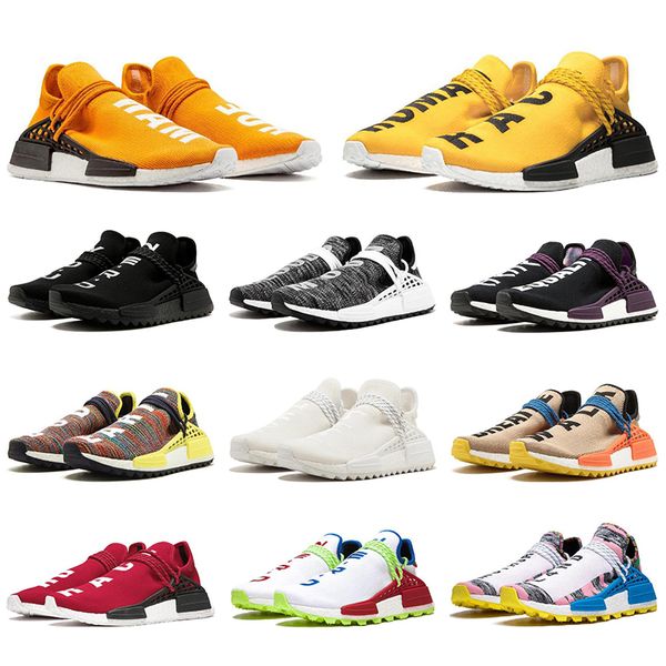 

with socks blank canvas human race men women running shoes hu pharrell williams nerd black yellow equality red white sports sneakers, White;red