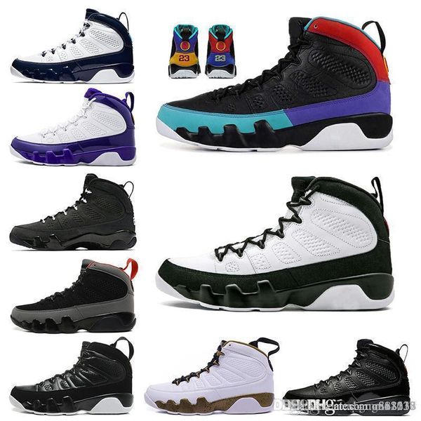 

new dream it do it 9 9s mens basketball shoes anthracite the spirit bred cool grey unc pe athletics sports sneakers 7-13