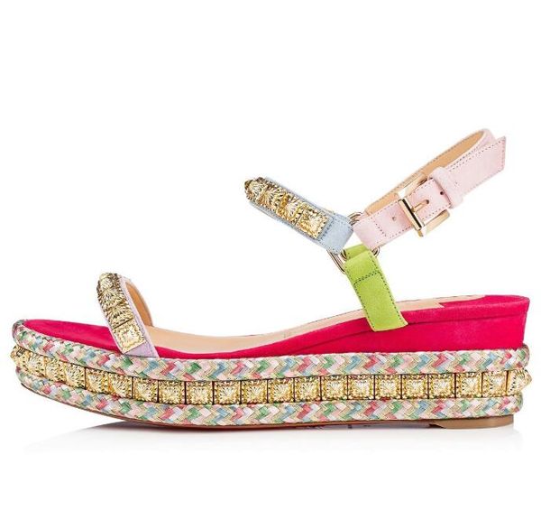 

роскошные кружевные туфли для женщин pyraclou клин сандалии элегантный гладиатор сандалии лодыжки ремень платье свадебное eu35-42 slingback, Black