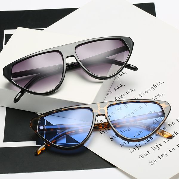 

european and american retro triangle sunglasses female round face street shooting personality trend wild glasses s8047, White;black