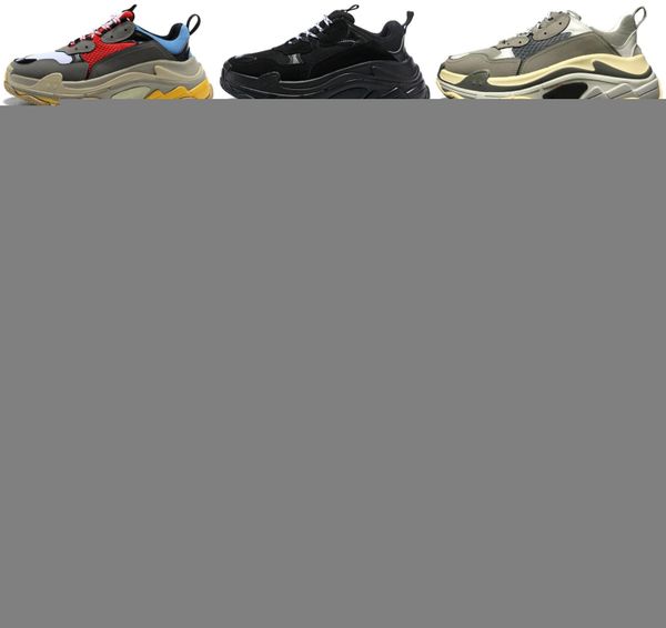 

triple-s designer sneakers paris 17fw triple s platform for mens womens black red white green casual dad shoes tennis increasing 36-45 c13
