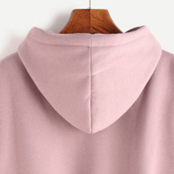 

autumn winter sweatshirts women pink women's gown with hoodies ladies long sleeve casual hooded pullover clothes sweatshirt, Black