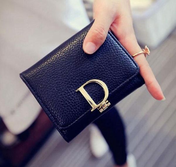 

designer womens wallets and purses snap fastener short clutch wallet fashion small female purse short purse fashion women wallet/4, Brown;gray