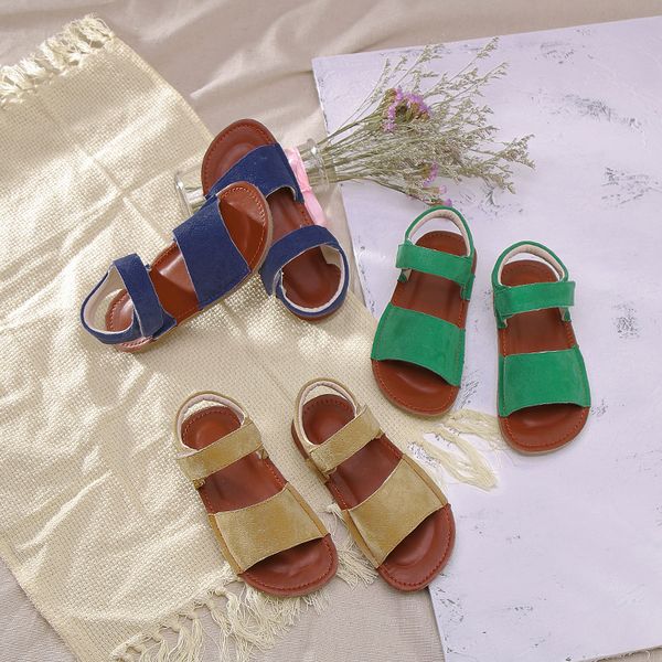 

new kids sandals open toe children summer beach shoes retro boys cool shoes sandalias hook loop fashion baby casual 21-30#, Black;red