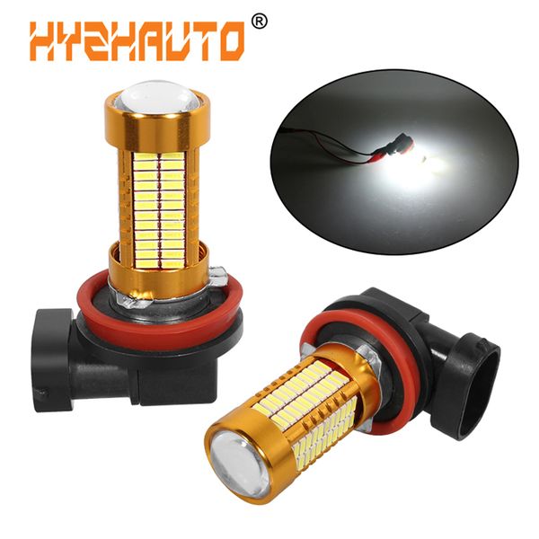 

hyzhauto 2pcs h8 h11 led fog lamp hb4 hb3 9005 9006 car led fog lights 4014 106 smd auto driving light drl white yellow 12v-24v