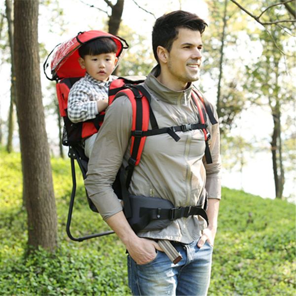 

foldable baby travel carrier waterproof baby toddlr hiking backpack outdoor mountaineering shade carrier-original frame chair