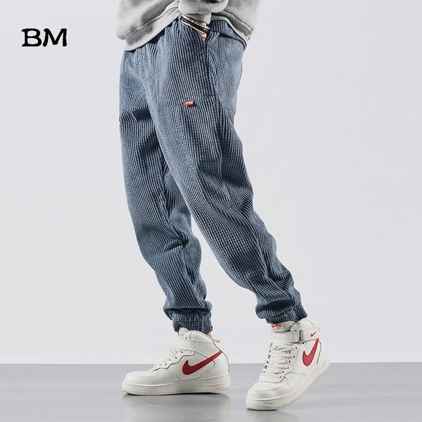 

corduroy trousers slim hip hop men casual pants streetwear fashions black jogger pants korean style clothes 2020 clothing male