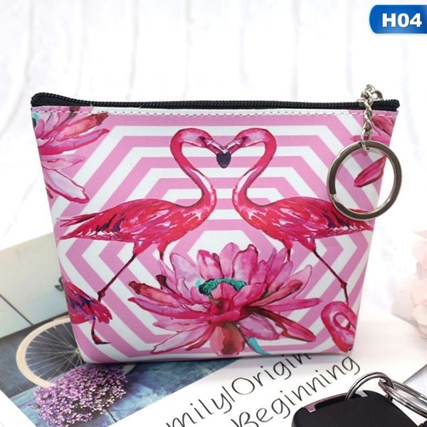 

popular women flamingo strawberry pattern coin purse zip bag child girls boys mini wallet pu leather portable handbag, Red;black