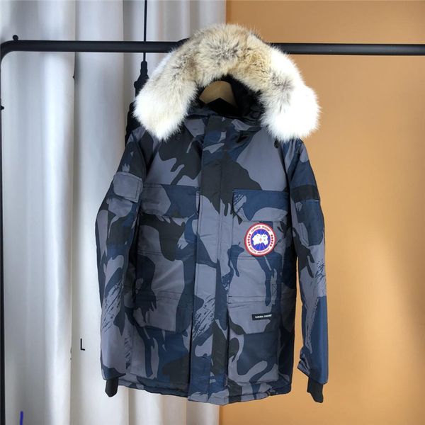 

fashion mens jacket hooded fur down jacket hiver thick warm windproof goose down coat thicken fourrure hooded manteaus doudoune, Black